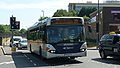 English: Metrobus 551 (YN05 HCG), a Scania OmniCity, in Southgate Avenue, Crawley, West Sussex, driving past the junction with Station Way, on route 20. This was one of the few remaining original 05-reg OmniCitys remaining on Fastway services at the time. With the delivery of new vehicles, most had been refurbished for normal Metrobus services.