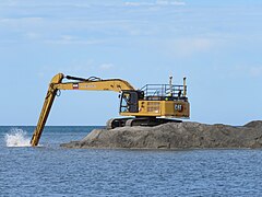 Sand mining at Tern Island Nature Reserve, November 2023 04.jpg