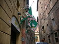 street light and flags