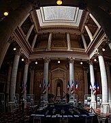 Avignon - Place de l'Horloge - La Mairie (Town Hall) 1856 by Joseph-Auguste Joffroy & Léon Feuchère - Neoclassical architecture - Exhibition about the French Navy 01.jpg