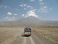 Ararat and truck loaded with mounteners