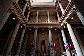 Avignon - Place de l'Horloge - La Mairie (Town Hall) 1856 by Joseph-Auguste Joffroy & Léon Feuchère - Neoclassical architecture - Exhibition about the French Navy 03.jpg