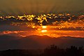 Hazy summer sunrise over the Mojave desert