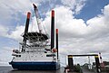 Support ship Thor to set up offshore wind farms; harbour of Bremerhaven