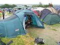 Tents after downpour