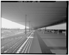 View south from north end of grandstand. Level 2- Cd-S. - Hialeah Park Race Track, East Fourth Avenue, Hialeah, Miami-Dade County, FL HABS FLA,13-HIAL,1-58.tif