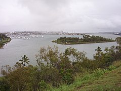 Gladstone Marina, with the Clinton Coal Facility in the background