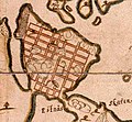 English: Map of Helsinki in 1645 Suomi: Helsingin kartta vuodelta 1645