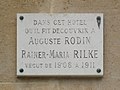 Tablet dedicated to Rilke - Rodin Museum, Paris, France.