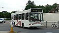 English: Sevenoaks bus station, Kent, during a torrential rain storm. The photograph was taken from the High Street.