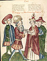 Deutsch: Otto I. begegnet Papst Johannes XII., Werkstatt des Diebold Lauber, um 1450