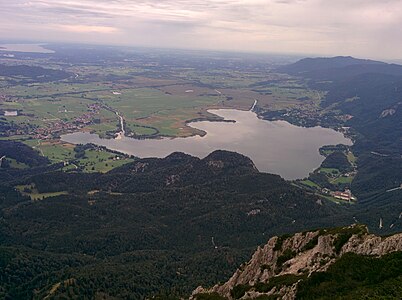 Ausblick vom Herzogstand auf den Kochelsee