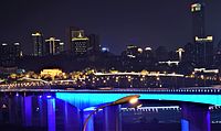 The first Chongqing Yangtze river bridge built in 1977.