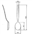 Resolución N° 2418-2009/TPI-INDECOPI: While the angle of the handle to the horizontal line or the depth of the concave part of the teaspoon [is slightly different] from the standard shape [...] the object is not an original work, due to the common form of others teaspoons.[39]