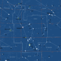celestial map of the constellation with Finnish titles