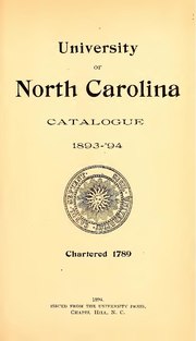 Thumbnail for File:University of North Carolina Catalogue 1893-'94 (IA universityofnort1894univ).pdf