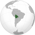 Ubicación geográfica de Bolivia en proyección ortográfica Location of Bolivia in orthographic projection