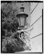 Detail - Gas Lamp Fixture. Northend - west facade of grandstands. - Hialeah Park Race Track, East Fourth Avenue, Hialeah, Miami-Dade County, FL HABS FLA,13-HIAL,1-11.tif