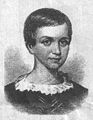 Drawing of Dickinson done from a painting made when she was nine