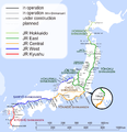 Shinkansen network with all stations (2017)