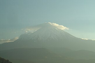 Damavand Peak from inside the car