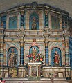 Retablo del Altar Mayor de la iglesia. Estilo neoclásico con tallas de la Virgen patrona del pueblo, San Mateo, San Lorenzo y el Niño Jesús