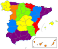 Map of Spanish division in 1883.