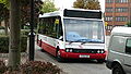 English: Travel Surrey 8843 (YT51 EAY), an Optare Solo, in Staines bus station, Surrey, out of service, being used as a staff rest room.