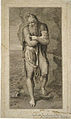 William Blake's first original engraving - an untitled piece based on an engraving by Nicholas Beatrizet, itself based on a figure in a painting by Michaelangelo.