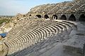 Ancient theatre in Side (Turkey) interior view auditorium