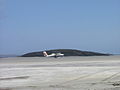 de Havilland Twin Otter in British Airways Livery taking off from Barra Airport in the Summer of 2004