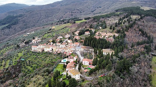 village Acone, landscape in January