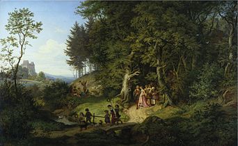 Ludwig Richter: Brautzug im Frühling, 1847