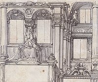 Design for Façade Painting with Enthroned Emperor label QS:Len,"Design for Façade Painting with Enthroned Emperor" circa 1520 date QS:P,+1520-00-00T00:00:00Z/9,P1480,Q5727902