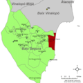 Català: Localització de Guardamar del Segura respecte el Baix Segura Español: Localización de Guardamar del Segura respecto de la Vega Baja