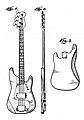 A patent sketch for the Fender Precision Bass