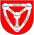 Traditional western (Latin) symbol of the Trinity ("Shield of the Trinity" or Scutum Fidei)