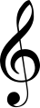 Treble Clef or G Clef, used when the lowest note is within the range of note 3G Muzika notacio