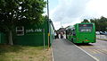 English: A bus at the bus stop and waiting room, at the Cressex Island car park of the High Wycombe park and ride service.