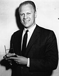 Representative Gerald R. Ford, Jr. with his Sports Illustrated Silver Anniversary Award