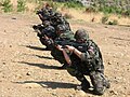 Slovenian soldiers with the F2000 S.