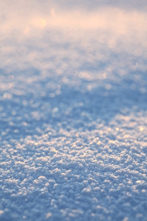 Snow surface close up of snow and flakes