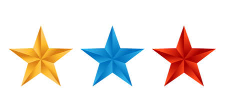 Set von Star-Icon-Vektor-Illustrationsvorlagen. Star-Icon-Design-Kollektion. Sternvektordesign lokalisiert auf weißem Hintergrund. Flaches Design der Sternvektorikone für Website, Symbol, Logo, Zeichen, APP, UI. Standard-Bild