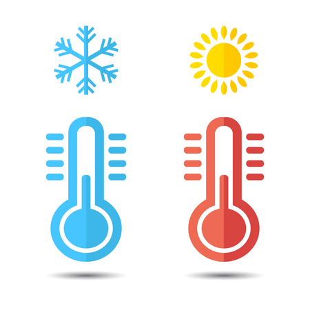 Hot and cold temperature icon vector