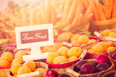 Fresh organic produce on sale at the local farmers market