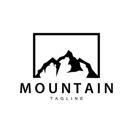 Mountain logo simple design adventure model silhouette landscape simple modern style brand product business