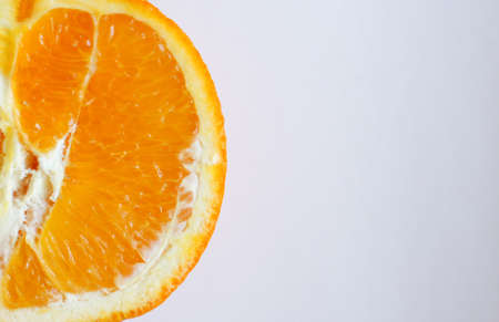 Cutted orange fruit on the white background