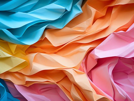 Colorful crumpled paper as a background close up Stock Photo
