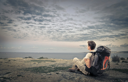 Explorer staring at the sky