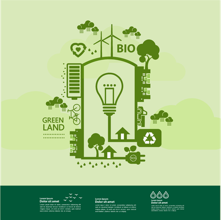 Letâ€™s save the world together green ecology vector illustration Stock fotó